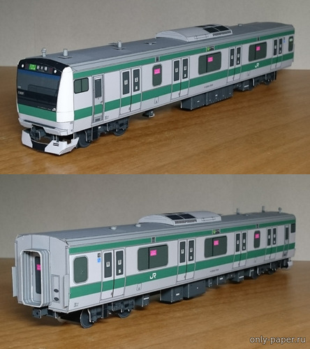 Сборная бумажная модель / scale paper model, papercraft Головной вагон электропоезда E233 Series 7000 