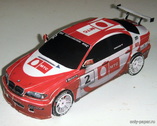 Сборная бумажная модель / scale paper model, papercraft BMW 320i E46 RTCC 2006 MTS Team #02, 06, 69 [Atlantic3D] 