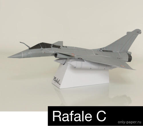 Модель самолета Dassault Rafale-C из бумаги/картона