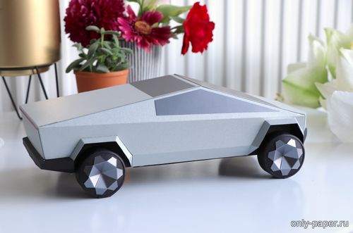 Сборная бумажная модель / scale paper model, papercraft Tesla Cybertruck 