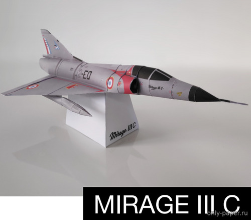 Сборная бумажная модель / scale paper model, papercraft Dassault Mirage III C 