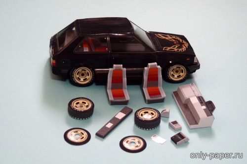 Сборная бумажная модель / scale paper model, papercraft Toyota Starlet (Setuna-dh) 