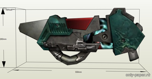 Сборная бумажная модель / scale paper model, papercraft Lightning Gun - Quake 3 Arena (NecruS) 