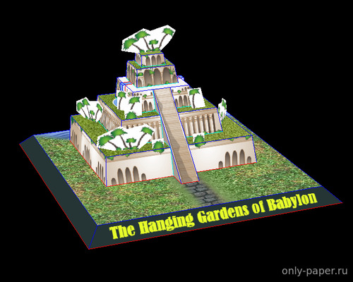 Сборная бумажная модель / scale paper model, papercraft Висячие сады Семирамиды / The Hanging Gardens of Babylon [Sabi96] 