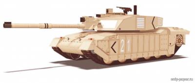Модель танка Challenger 2 из бумаги/картона