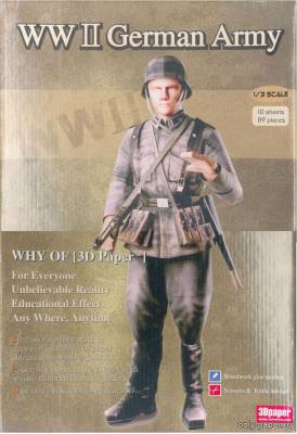 Сборная бумажная модель / scale paper model, papercraft German Soldier / Немецкий солдат (3DPaper) 