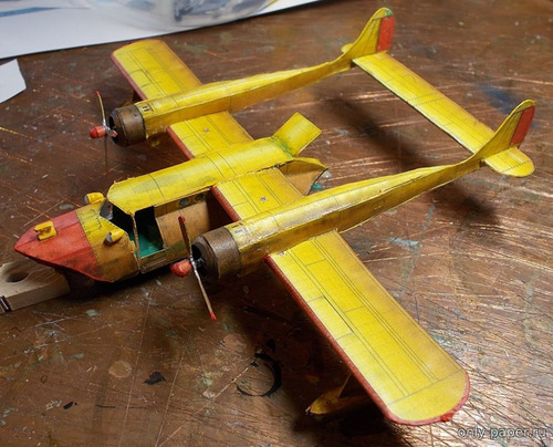 Модель самолета «Нырок» (из м/c «Чудеса на виражах») из бумаги/картона