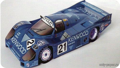 Сборная бумажная модель / scale paper model, papercraft Kremer Porsche 956 - Mário Andretti / Michael Andretti / Philippe Alliot (Le Mans 1983) [Yanno] 