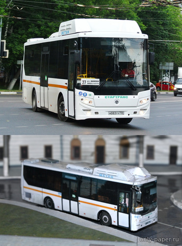 Модель автобуса КАвЗ-4270-70 из бумаги/картона