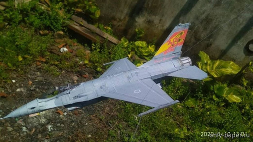 Сборная бумажная модель / scale paper model, papercraft General Dynamics F-16 TNI-AU (Перекрас модели от YOAVHOZMI) 