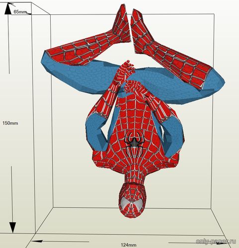 Модель фигуры Человека-Паука из бумаги/картона