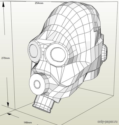 Сборная бумажная модель / scale paper model, papercraft Шлем Metro Cop (Half-Life 2) 
