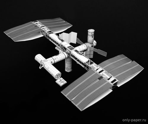 Сборная бумажная модель / scale paper model, papercraft Международная космическая станция (МКС) / International Space Station (ISS) 