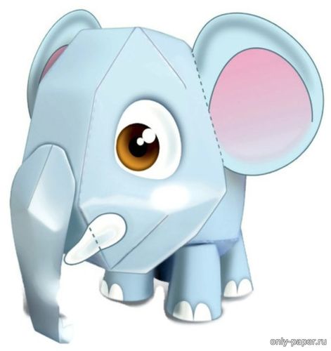 Сборная бумажная модель / scale paper model, papercraft Слон / Elefant 