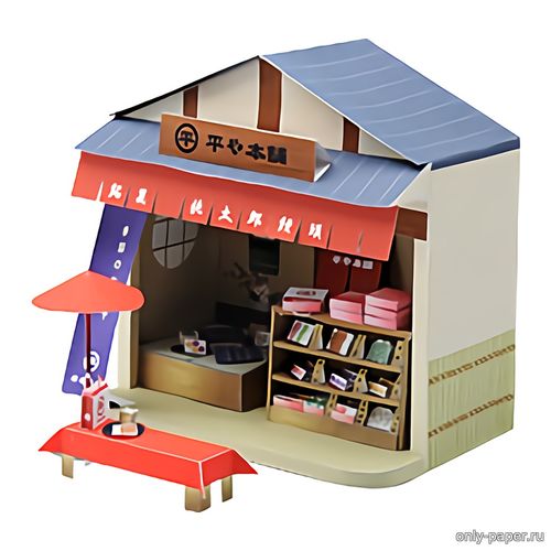 Модель японского магазина сладостей из бумаги/картона