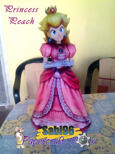Сборная бумажная модель / scale paper model, papercraft Принцесса Пич / Princess Peach [Sabi96] 
