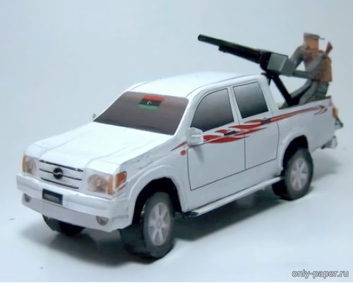 Модель автомобиля Libyan ZX Auto based technical из бумаги/картона
