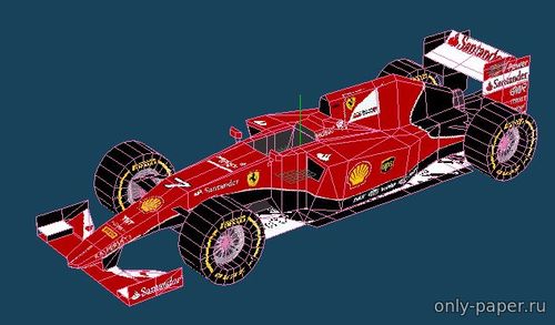 Модель болида Ferrari F1 2015 №7 из бумаги/картона