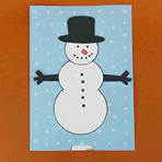 Подвижная открытка с танцующим Снеговиком из бумаги/картона