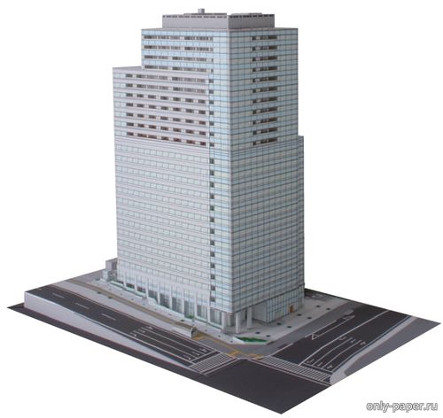 Модель площади Китаномару из бумаги/картона