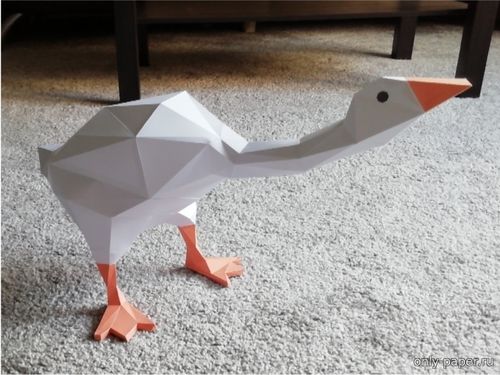 Сборная бумажная модель / scale paper model, papercraft Гусь / Goose 