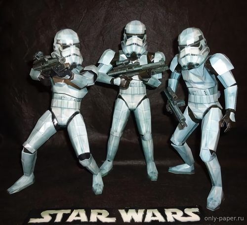 Сборная бумажная модель / scale paper model, papercraft Отряд штурмовиков / Stormtrooper Squad (Star Wars) 