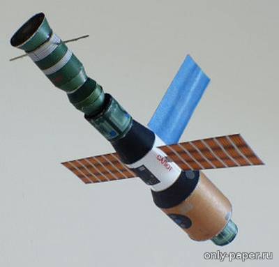 Сборная бумажная модель / scale paper model, papercraft Салют-4 и Союз-18 (Bartek Biedrzycki) 