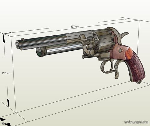 Модель револьвера Ле Ма из бумаги/картона