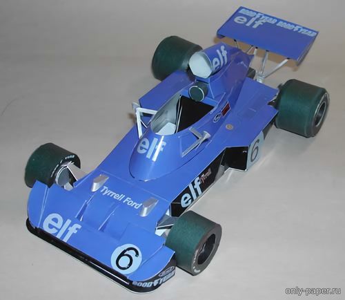 Модель болида Tyrrell 006 из бумаги/картона
