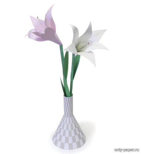 Сборная бумажная модель / scale paper model, papercraft Ваза с цветами / Vase of flowers 