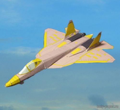 Модель самолета-игрушки Су-57 (Т-50 ПАК ФА) из бумаги/картона