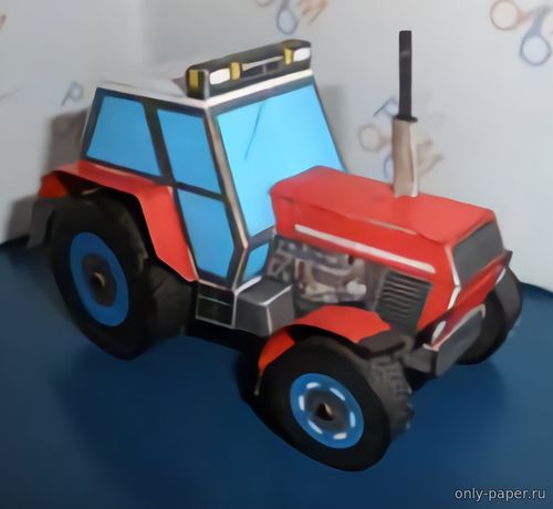 Модель трактора Zetor 12111 из бумаги/картона
