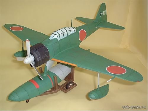 Сборная бумажная модель / scale paper model, papercraft Nakajima A6M2-N (P.Model) 