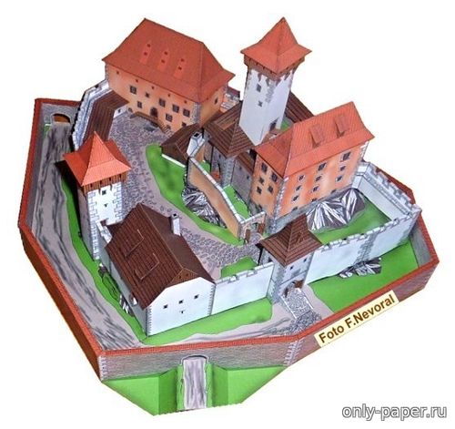 Сборная бумажная модель / scale paper model, papercraft Карлштейн / Rokštejn 
