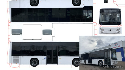 Модель автобуса Lotos-105 из бумаги/картона