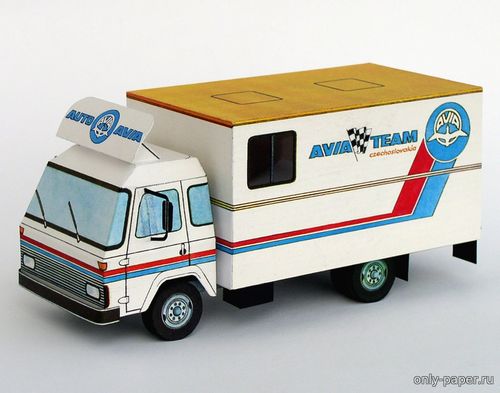 Сборная бумажная модель / scale paper model, papercraft Transportní vůz Avia (ABC 11/1980) 