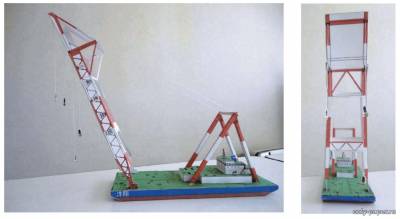 Сборная бумажная модель / scale paper model, papercraft Плавучий кран 