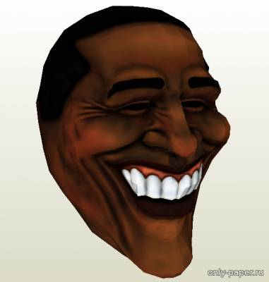 Модель маски Барака Обамы из бумаги/картона