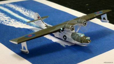 Сборная бумажная модель / scale paper model, papercraft Consolidated PBY-5A Catalina RAF full camo (Bruno VanHecke) 