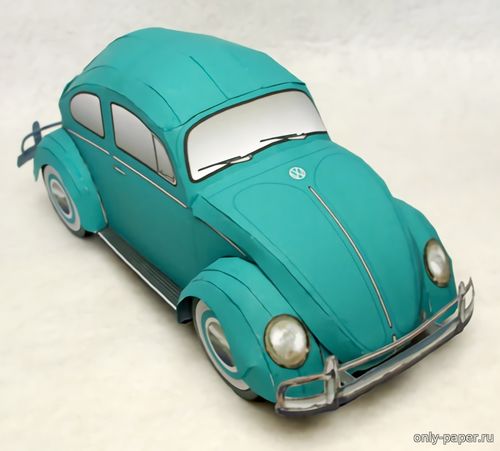 Сборная бумажная модель / scale paper model, papercraft Фольксваген Жук / Volkswagen Beetle 