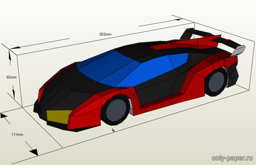 Модель Lamborghini Veneno из бумаги/картона