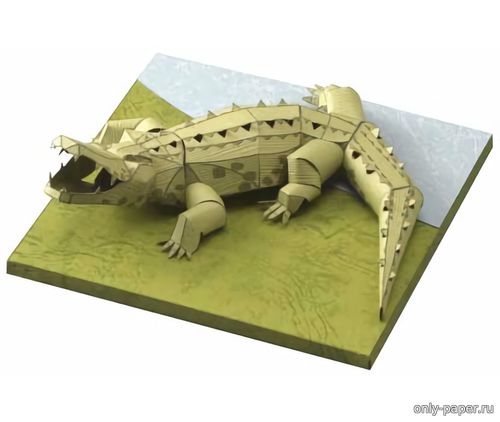 Сборная бумажная модель / scale paper model, papercraft Кубинский крокодил / Cuban Crocodile 