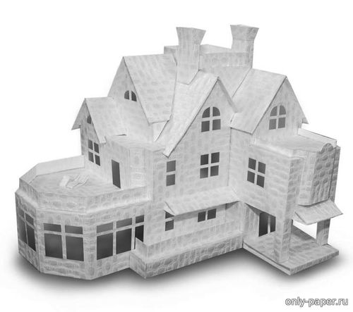 Модель дома-музея Томаса Эдисона из бумаги/картона