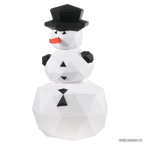 Сборная бумажная модель / scale paper model, papercraft Снеговик / Snowman 