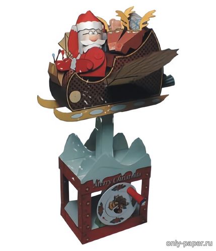 Сборная бумажная модель / scale paper model, papercraft Летающий Санта-Клаус (Дед Мороз) / Flying Santa 