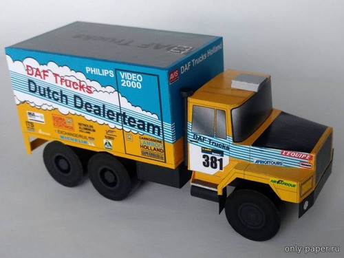 Сборная бумажная модель / scale paper model, papercraft DAF 2800 NTT Dakar 1982 (FDS) 