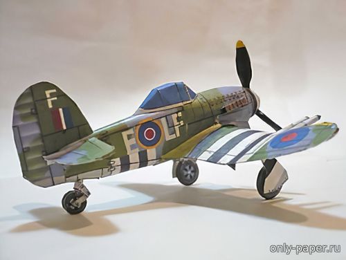 Сборная бумажная модель / scale paper model, papercraft Hawker Typhoon Chibi-style (Shigeru Takigami) 
