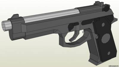 Бумажная модель пистолета Beretta M92