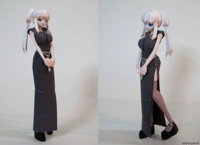 Модель фигуры Nao chan из бумаги/картона