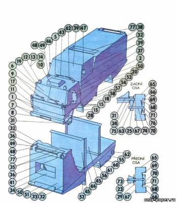 Модель грузовика Tatra 815 GTC из бумаги/картона